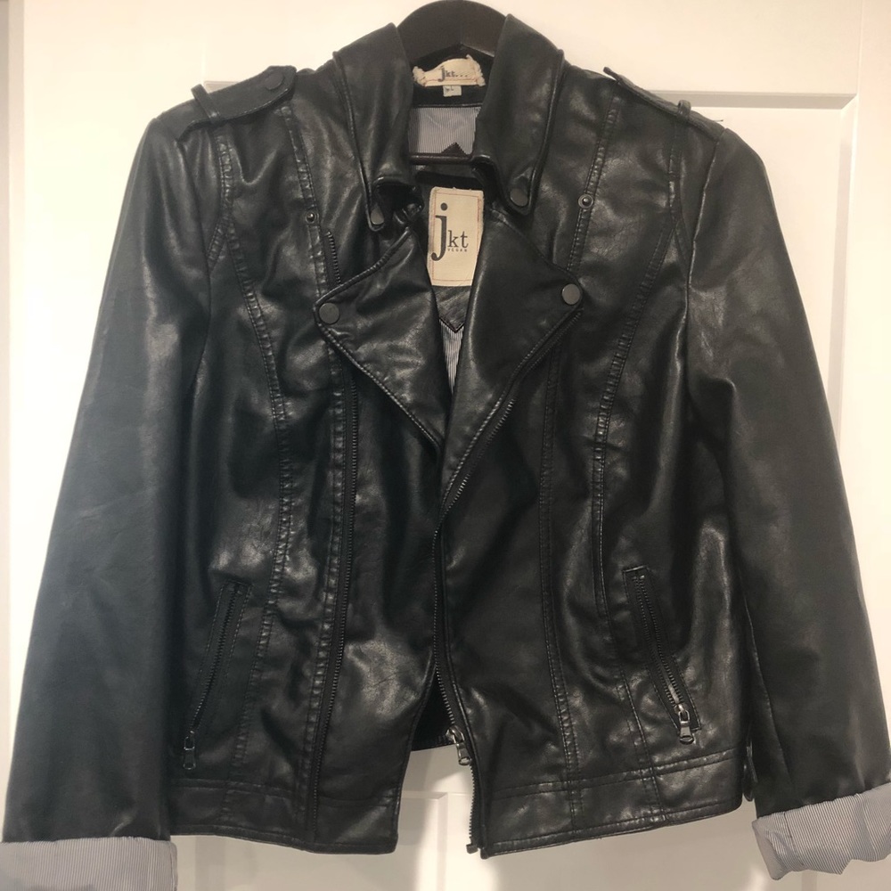 JKT Vegan Leather Coat Large
